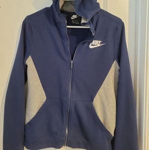 Nike zip front hooded sweatshirt